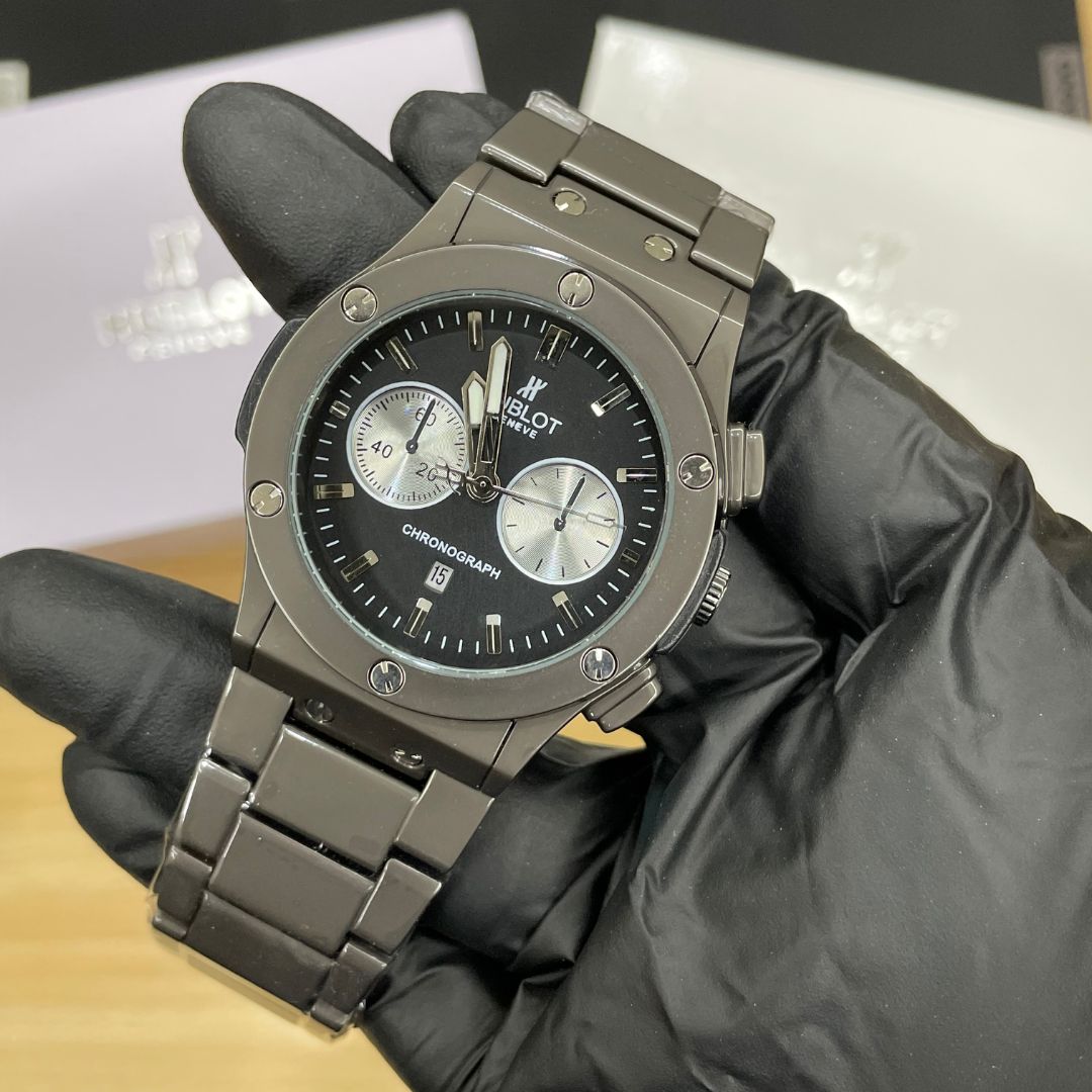 HB Premium Watch - Luxury Black Matte Chain - Black