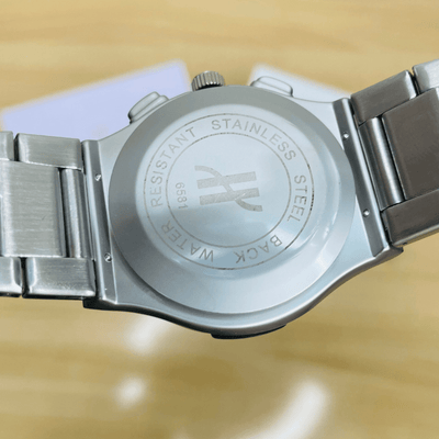 HB Premium Skeleton Watch - Luxury Silver Matte Chain